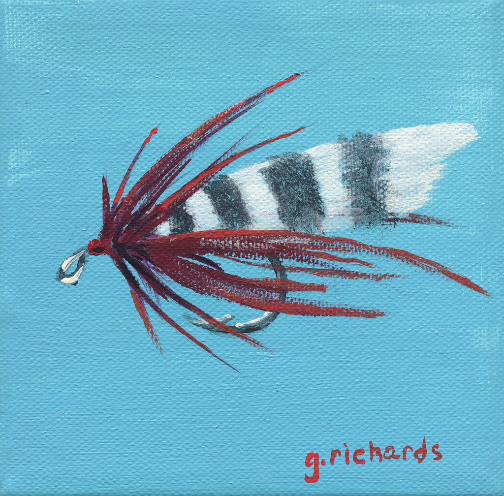 Fly fishing lures waterolor painting Painting by Maryna Salagub