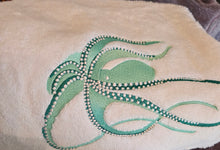 Octopus Embroidered White Bath Towel