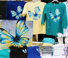 Butterfly 3/4 Sleeve V-neck T-Shirt