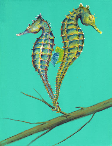 Double Seahorse Painting