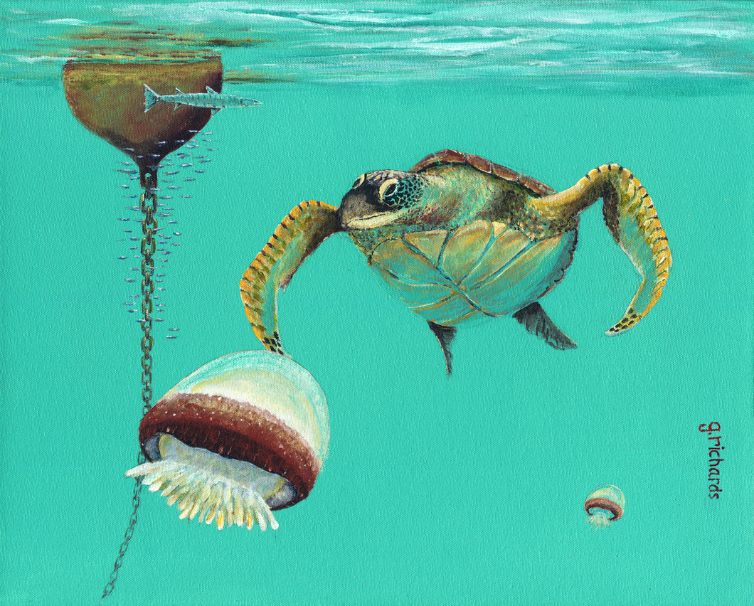 Turtle Buoy with Jellyfish #112