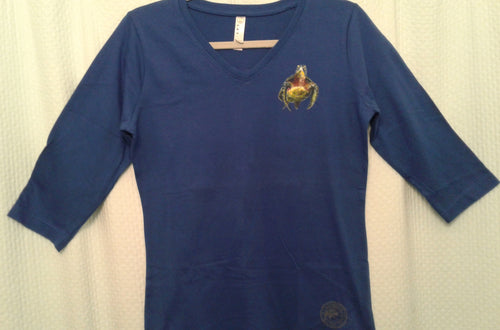 Turtle 3/4 Sleeve V-neck T-Shirt