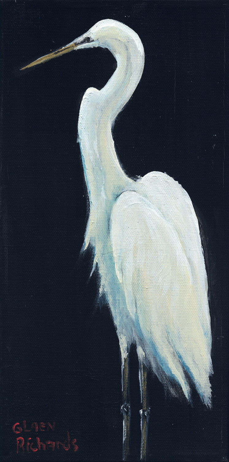 Egret on black #68