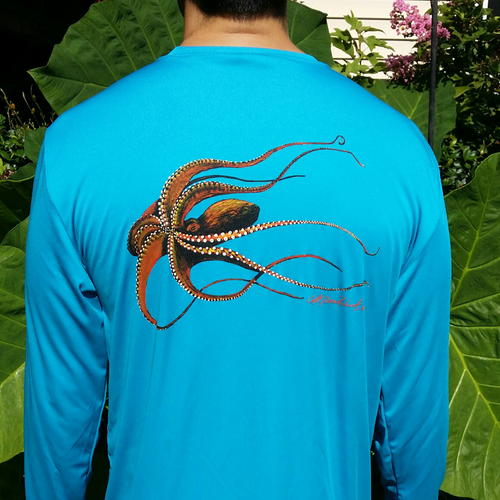 Octopus Long Sleeve Quick Dry Crewneck T-Shirt
