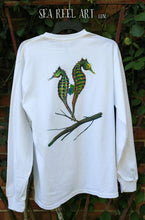 Seahorse Long Sleeve White Crewneck T-Shirt