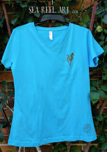 Seahorse Short Sleeve Lady's V-Neck T-Shirt