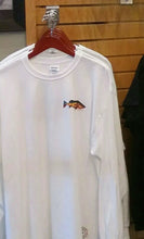 Peacock Bass Long Sleeve Crewneck  White T-Shirt